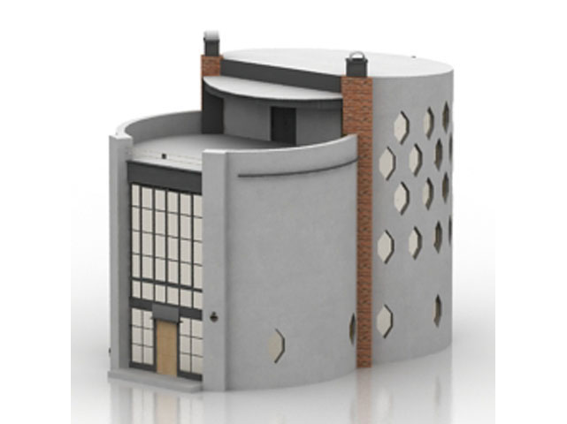 Free Building melnikov N377 3D model For Architecture 3Ds Max Model Download